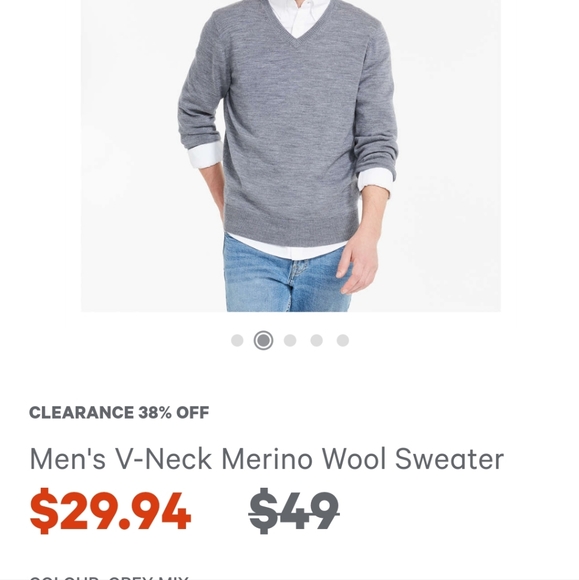 Blue V-neck Sweater - Picture 3 of 3